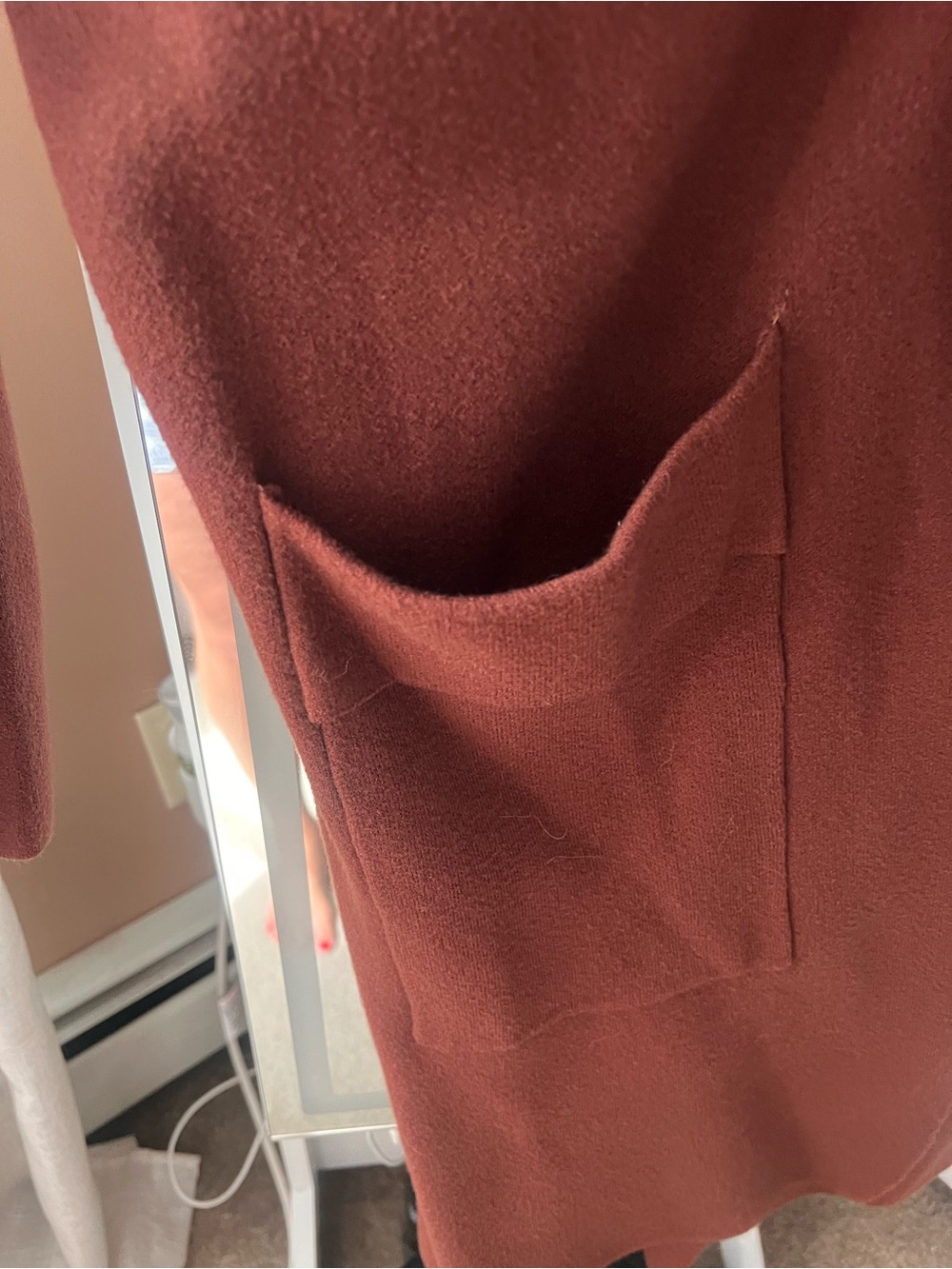 Twelfth Long Drape Cardigan - Rust - Picture 3 of 5